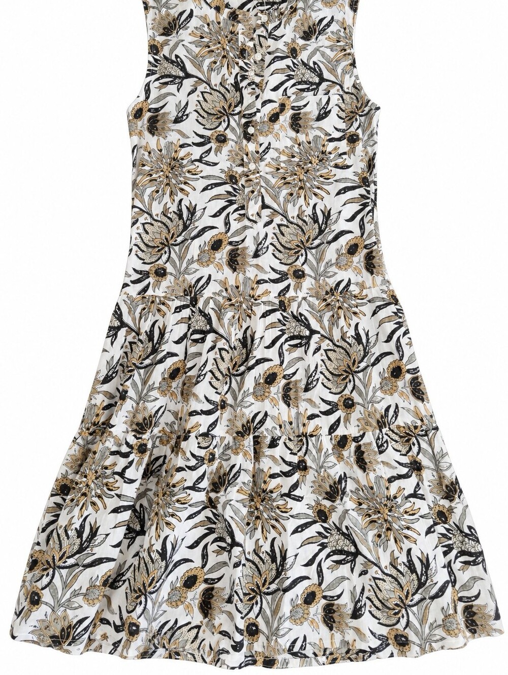 Banjanan Floral 100% Cotton Tiered Midi Dress Size S